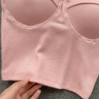Strapless Summer Casual Crop Tops with Built In Bras - Piña Colada