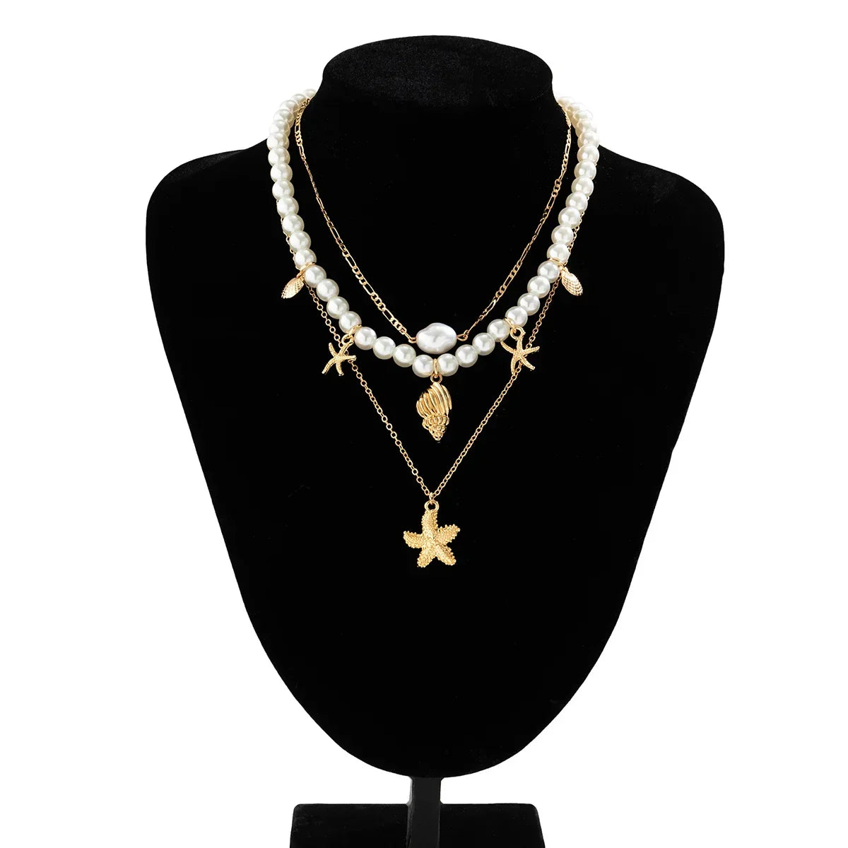 Gold Color Starfish Shape Pendant - Piña Colada