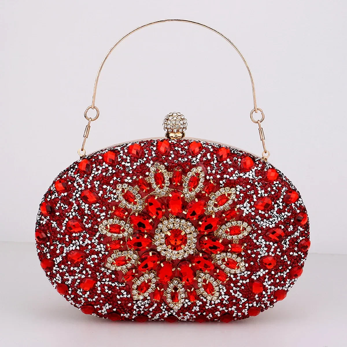 Crystal Floral Evening Clutch - Piña Colada