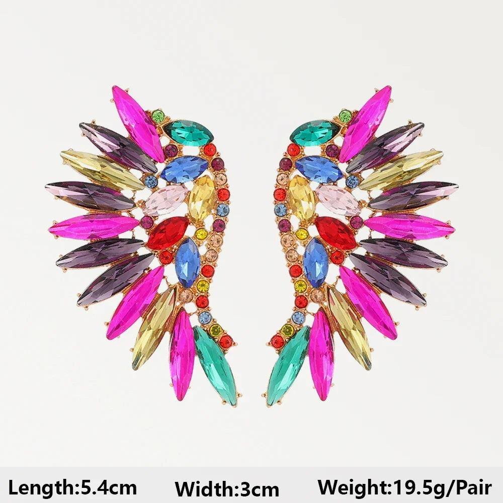 Boho Multicolor Beaded Crystal Dangle Earrings - Piña Colada