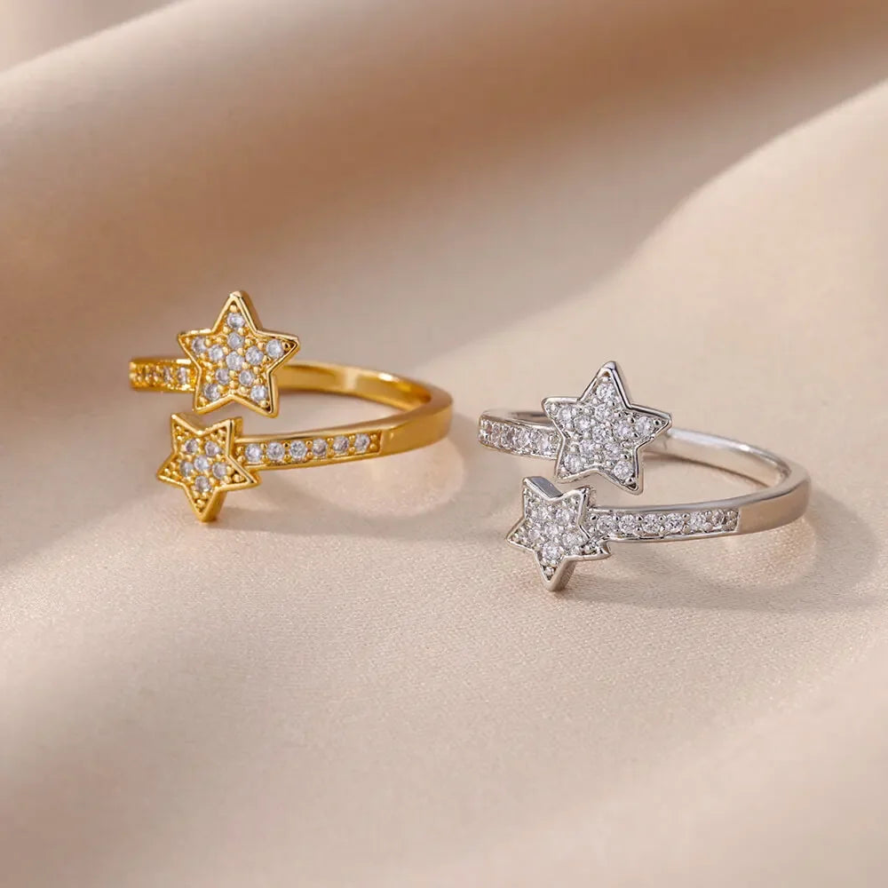 Zircon Double Star Ring - Piña Colada