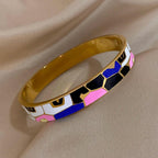 Geometric Pattern Cuff Bracelet - Piña Colada