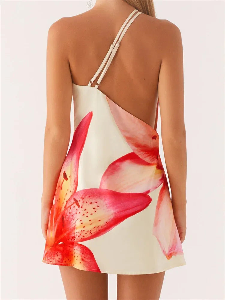 Sleeveless Spaghetti Strap Mini Dresses - Piña Colada