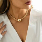 Multilayer Chain Clavicle Necklace - Piña Colada