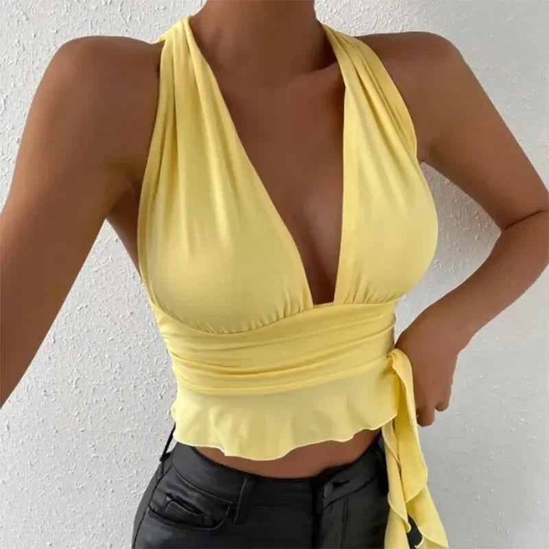 Lace-Up Slim Fit Bodysuit – Knitted Sexy Clubwear - Piña Colada