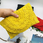 Handwoven Straw Clutch - Piña Colada