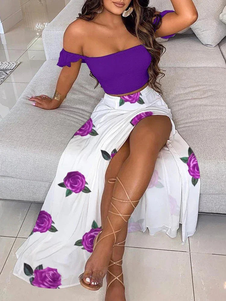 2-Piece Boho Off-Shoulder - Piña Colada