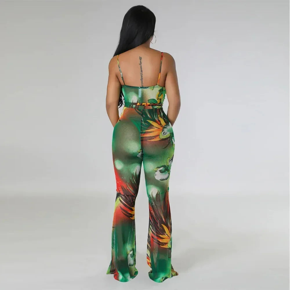 Floral Bodycon Jumpsuit - Piña Colada