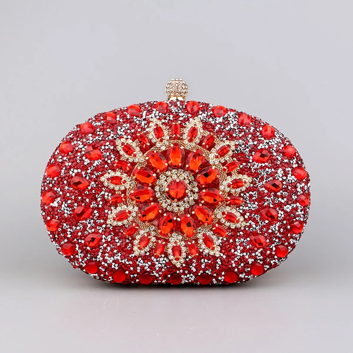Crystal Floral Evening Clutch - Piña Colada
