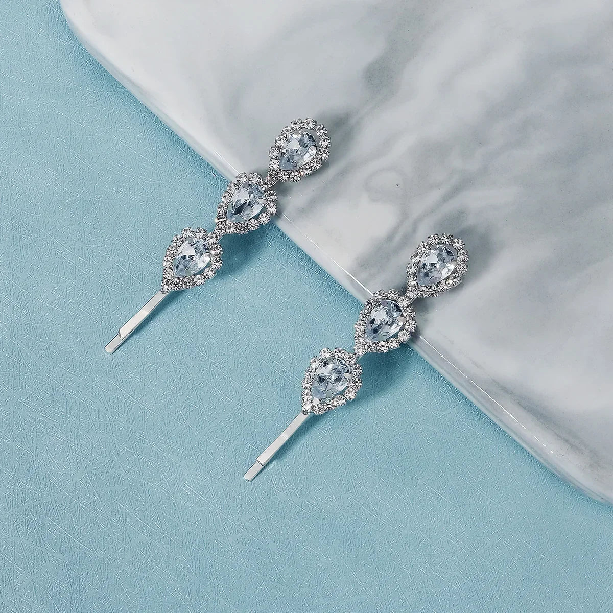 Clear Crystal Hair Pins - Piña Colada