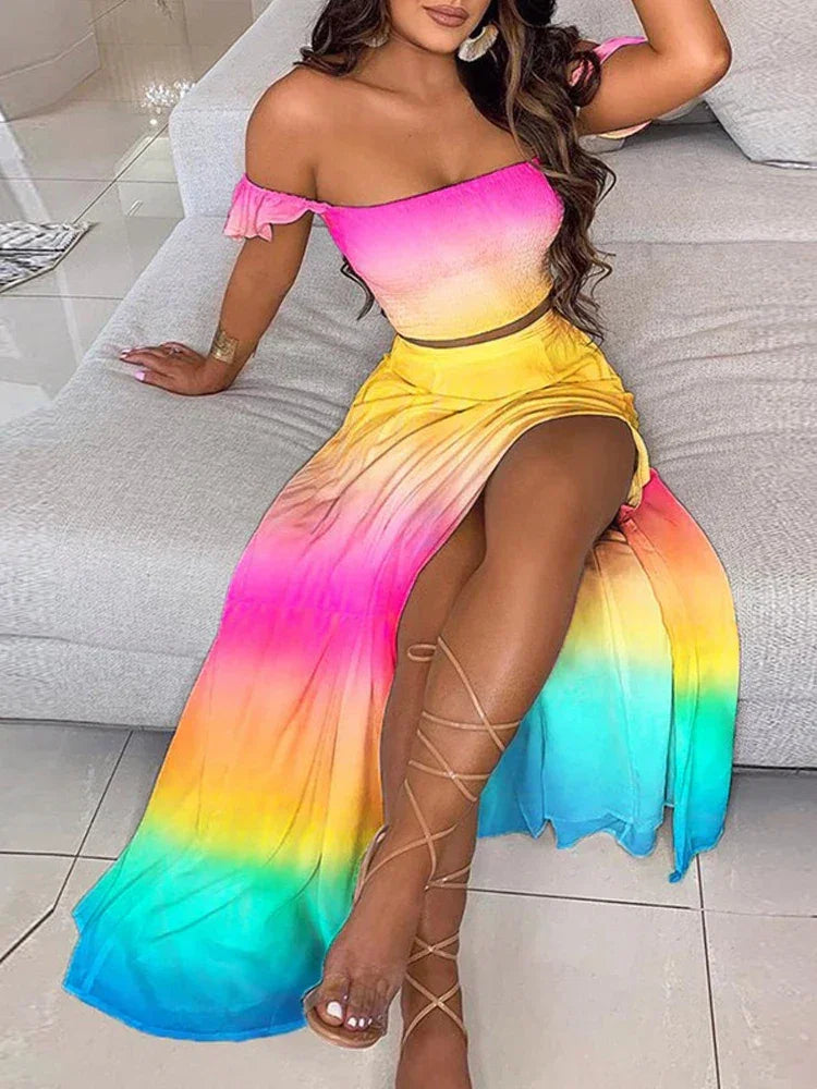 2-Piece Boho Off-Shoulder - Piña Colada