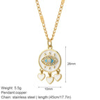 Gold Pendant Long Stainless Steel Chains - Piña Colada