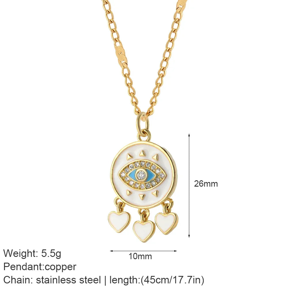 Gold Pendant Long Stainless Steel Chains - Piña Colada