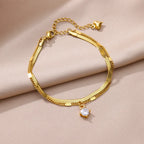 Stainless Steel Gold-Plated Anklet for Women - Piña Colada