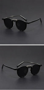 Retro Metal Frame Oval Sunglasses - Piña Colada