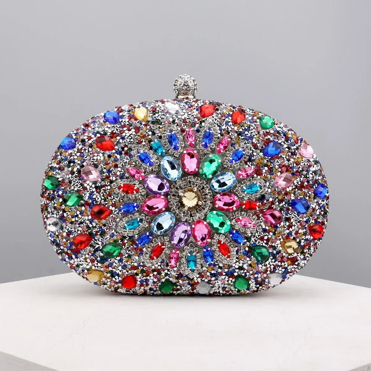 Crystal Floral Evening Clutch - Piña Colada