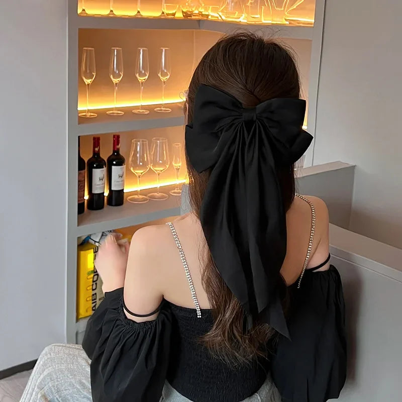 Large Bow Ribbon Hair Clip - Piña Colada