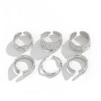 6Pcs/Set Vintage Sun Starfish Open Rings - Piña Colada