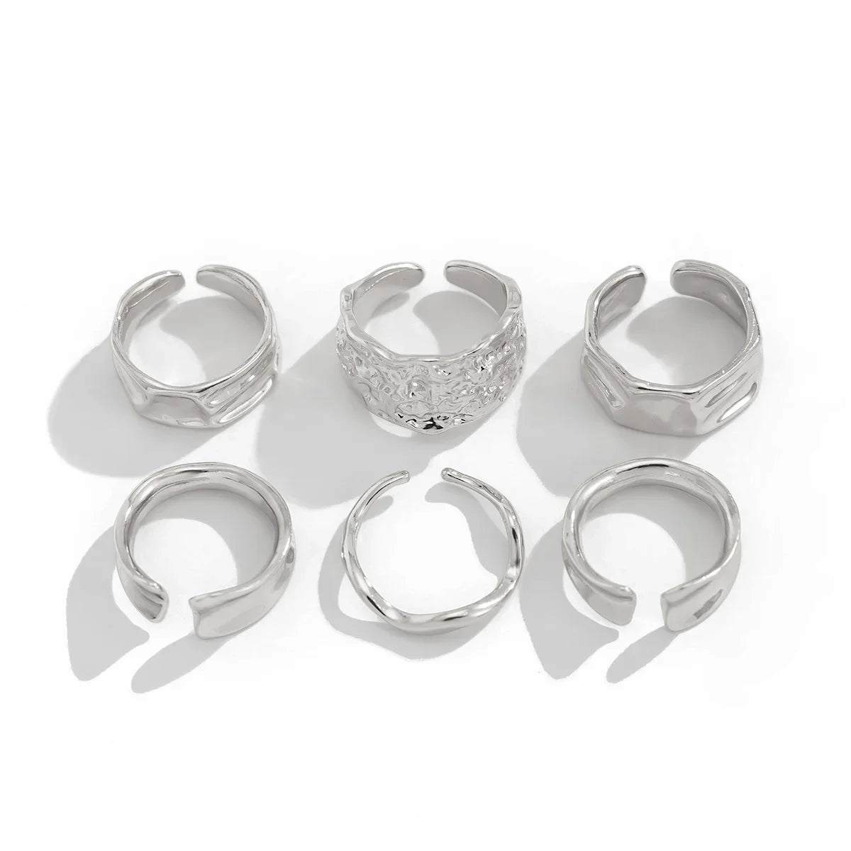 6Pcs/Set Vintage Sun Starfish Open Rings - Piña Colada
