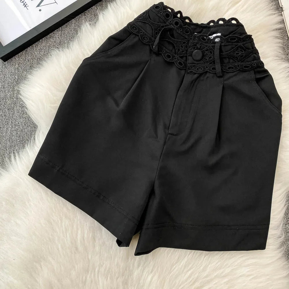 High-Rise Wide Leg Shorts - Piña Colada
