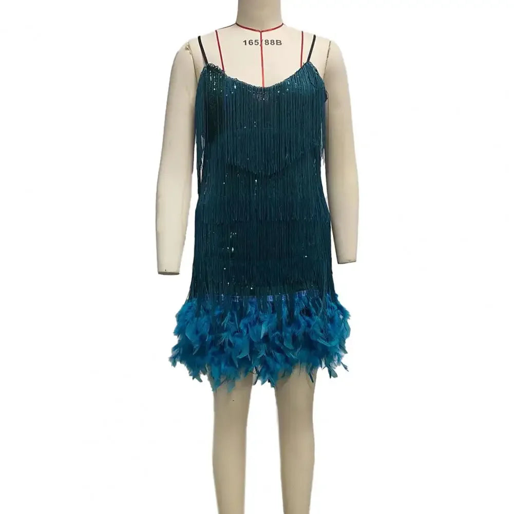 Dress Tassel Mini Dress Glitter - Piña Colada