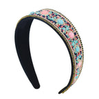 Bead Flower Wide Hair Hoop