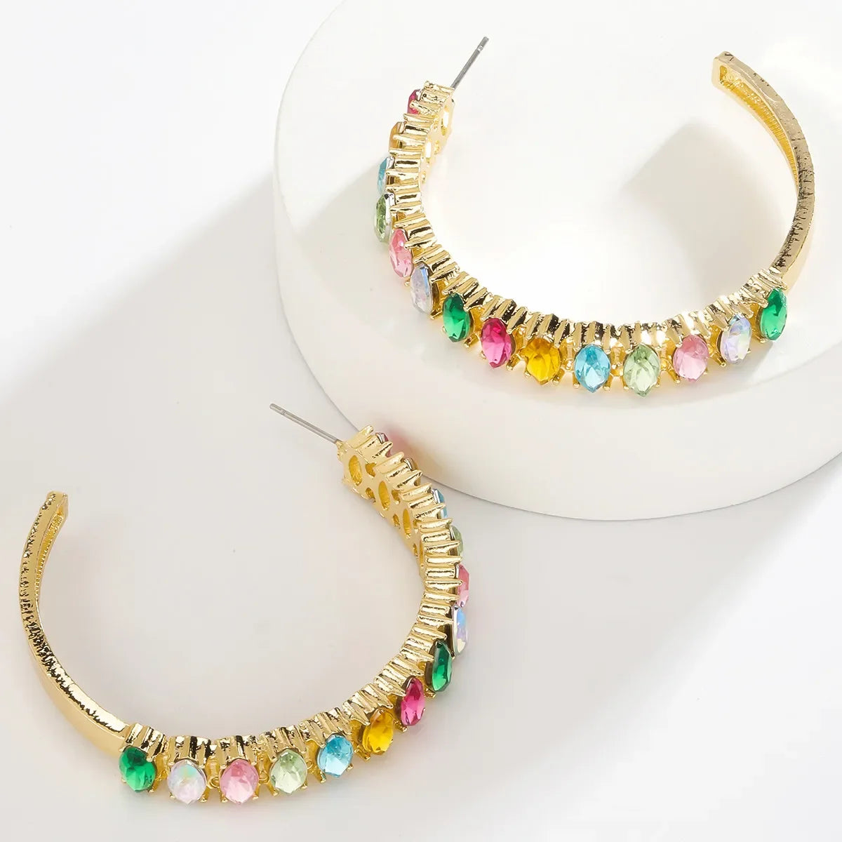 Elegant Bohemian Rhinestone Drop Earrings - Piña Colada