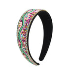 Bead Flower Wide Hair Hoop