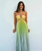 Gradient Dopamine Neckline Sleeveless Dress - Piña Colada