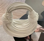 Gold Knotted Noodle Shoulder Bag – Luxury PU Hobo Clutch - Piña Colada