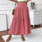 Floral Print Elastic Waist Loose - Piña Colada