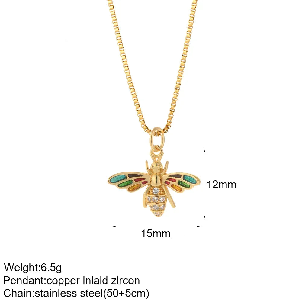 Gold Pendant Long Stainless Steel Chains - Piña Colada