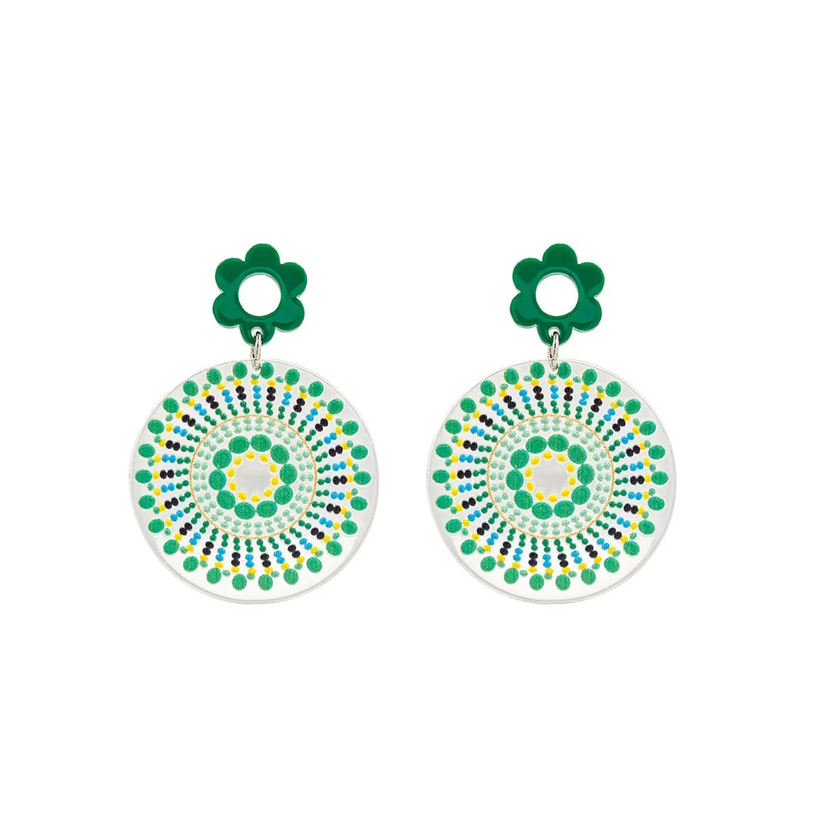 Boho Colorful Acrylic Charm Earrings - Piña Colada
