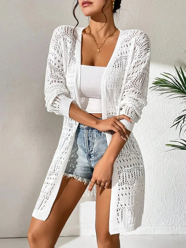 Knitted Cardigan Loose Fitting - Piña Colada