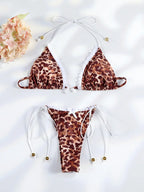 Floral Print Bordered Bikini Set