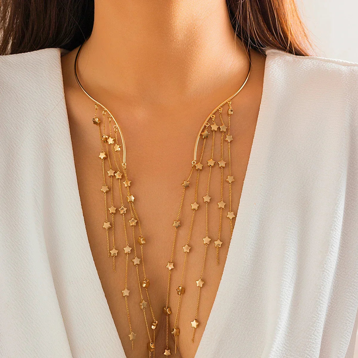 Pearl Star Necklace Open Collar - Piña Colada