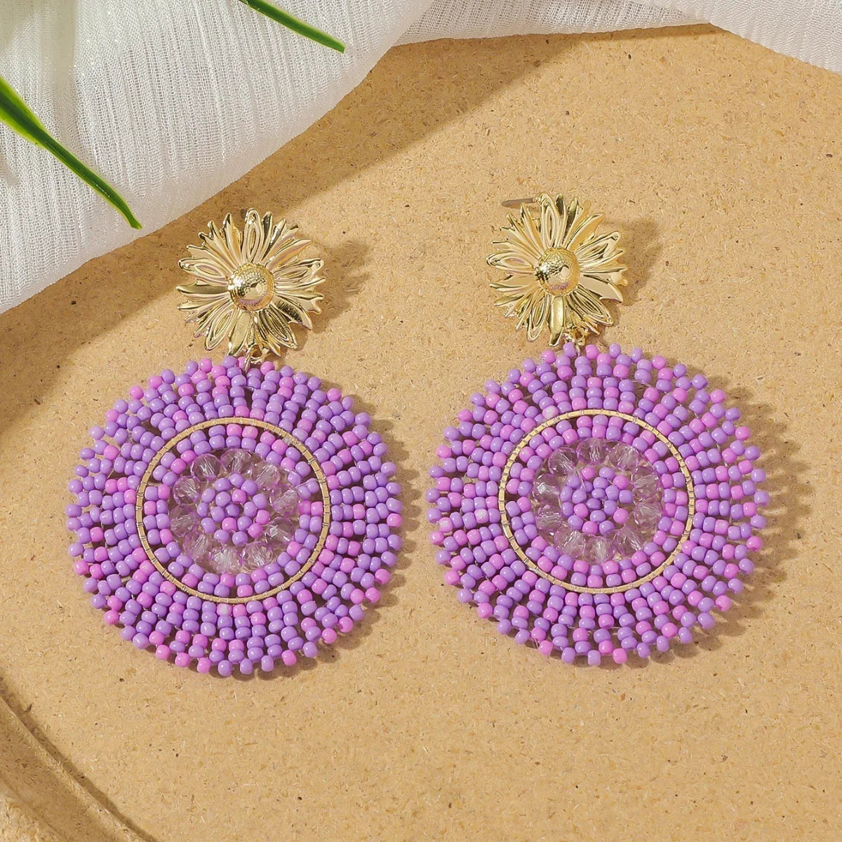 Boho Ethnic Irregular Flower Seed Beads - Piña Colada