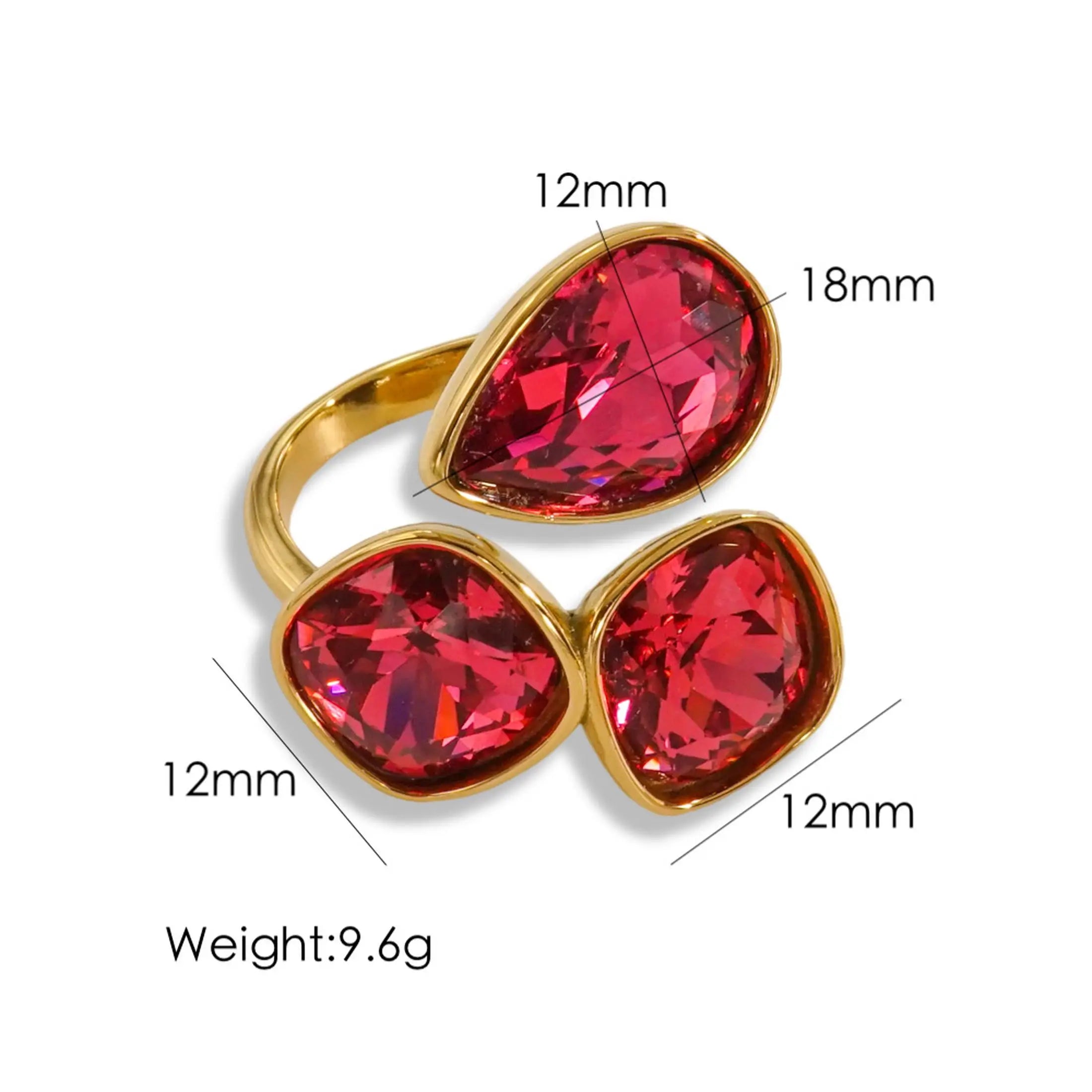 Gold Zircon Adjustable Ring