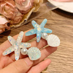 2PCS Elegant Starfish Star Shell Hair Clips - Piña Colada