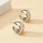Chunky Stainless Steel Hoop Earrings - Piña Colada