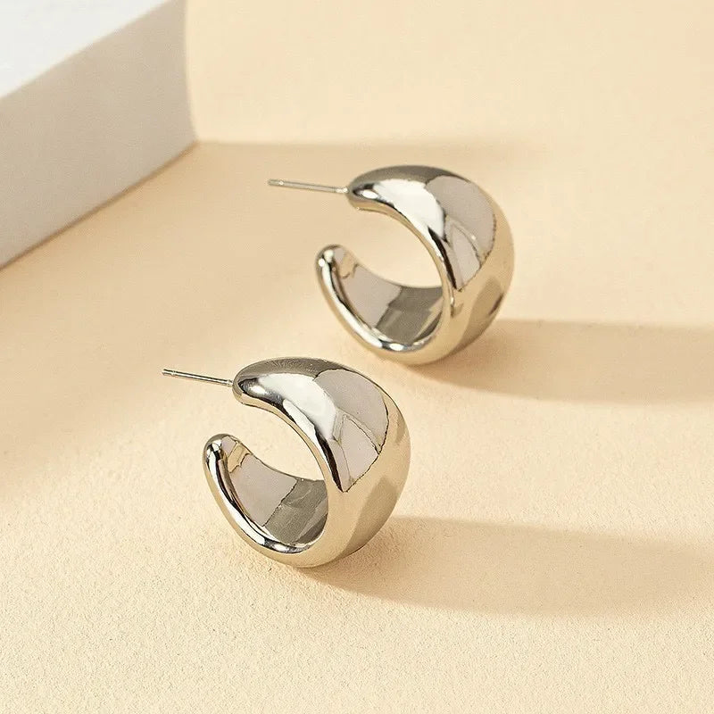 Chunky Stainless Steel Hoop Earrings - Piña Colada
