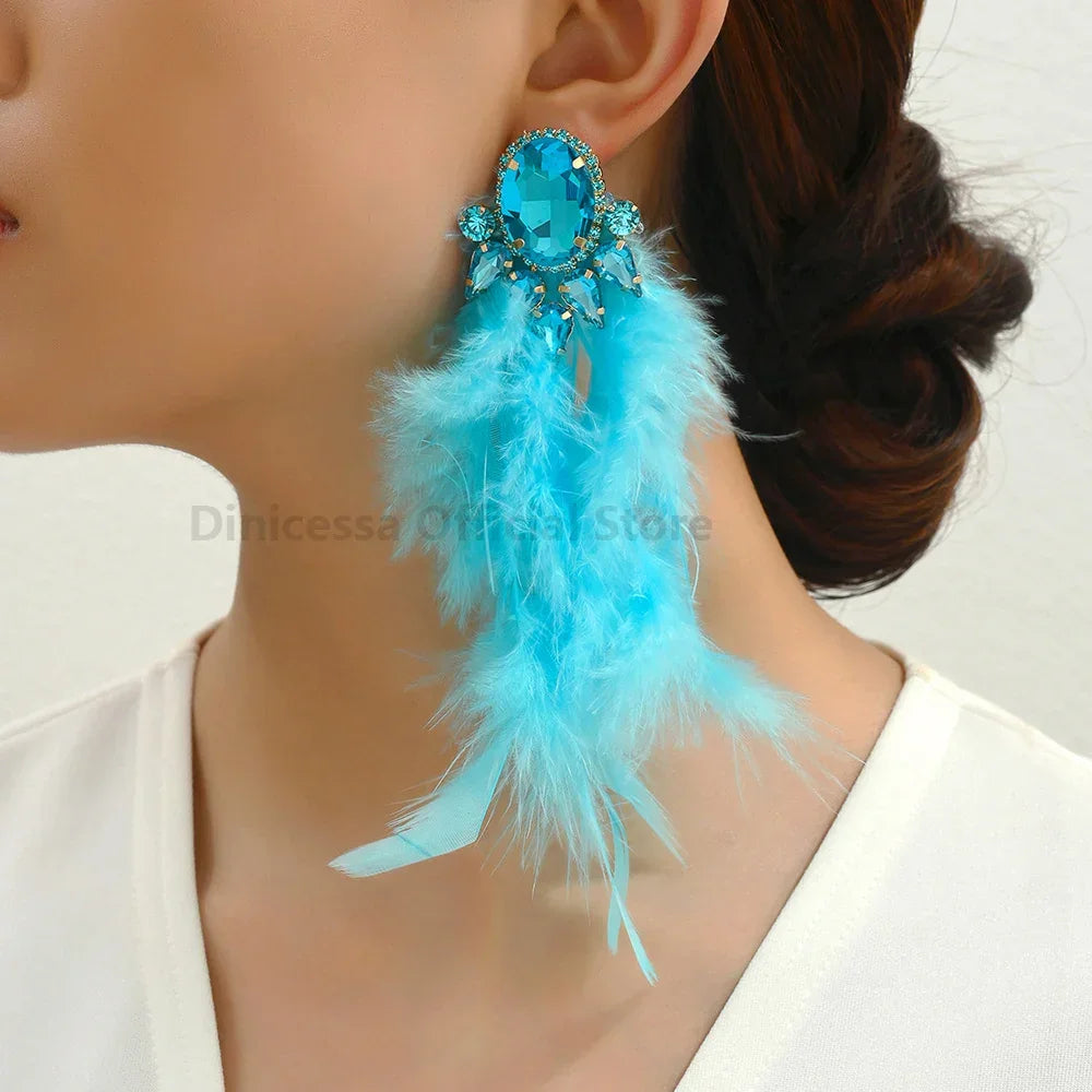 Feather Charm Earrings - Piña Colada