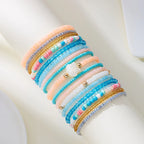 Bohemian Colorful Beaded Bracelets Set - Piña Colada