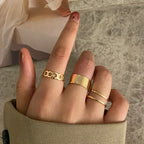 Boho Zircon Rings Set - Piña Colada