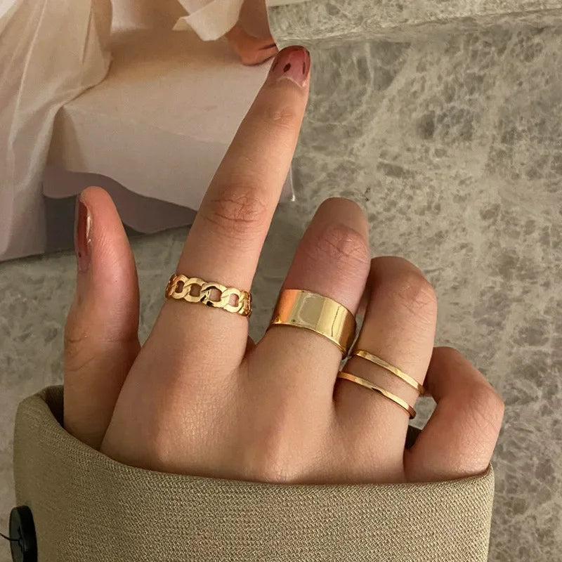 Boho Zircon Rings Set - Piña Colada