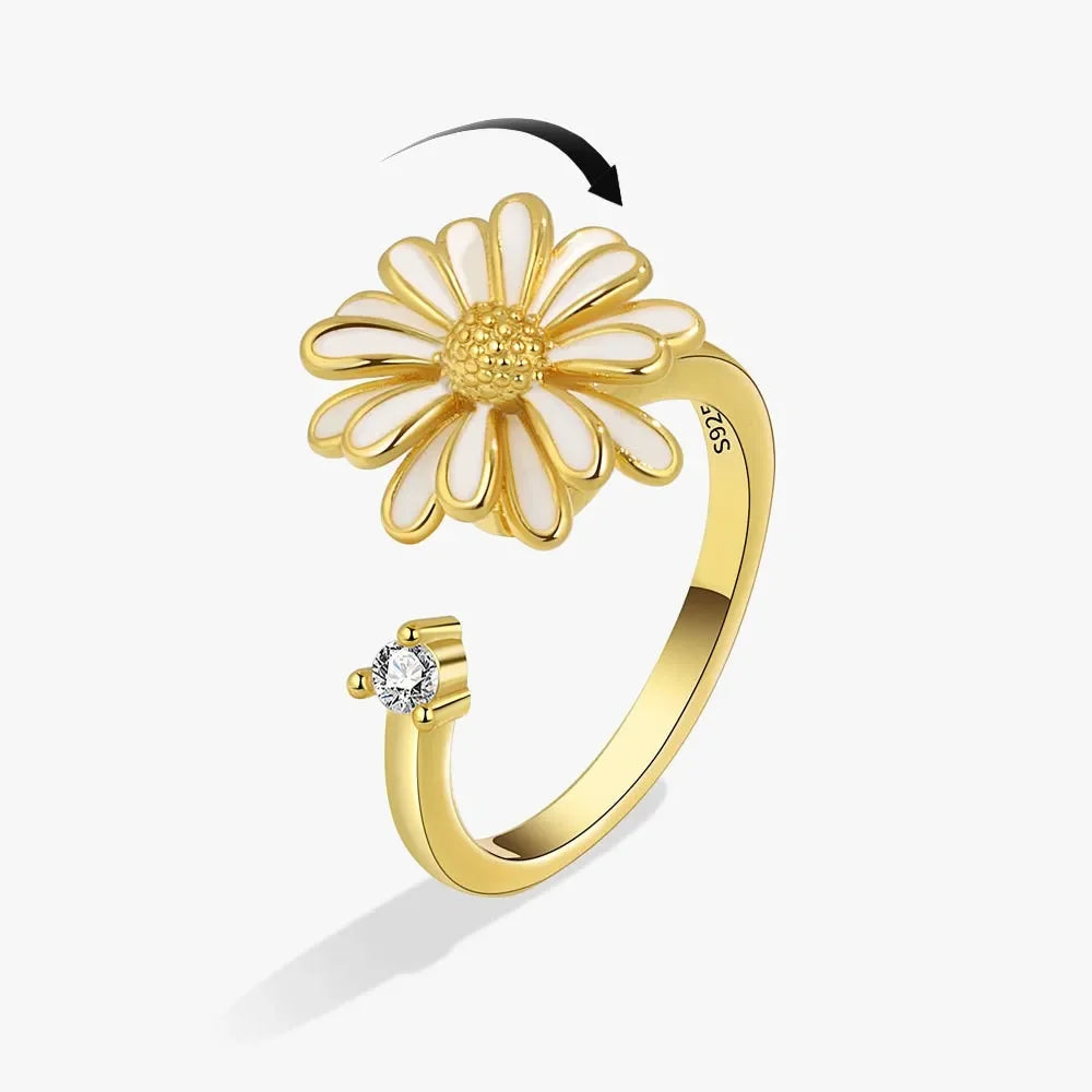 Spinner Ring Crystal Flower - Piña Colada