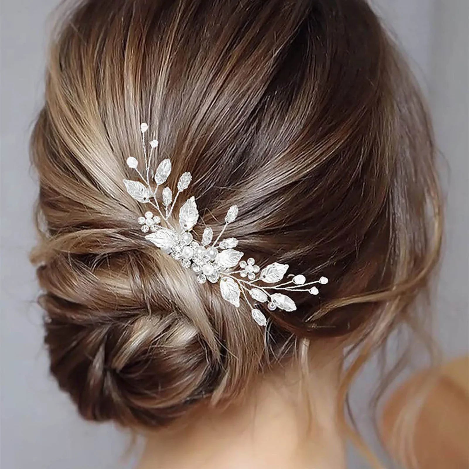 Crystal Pearl Hair Comb Clip - Piña Colada