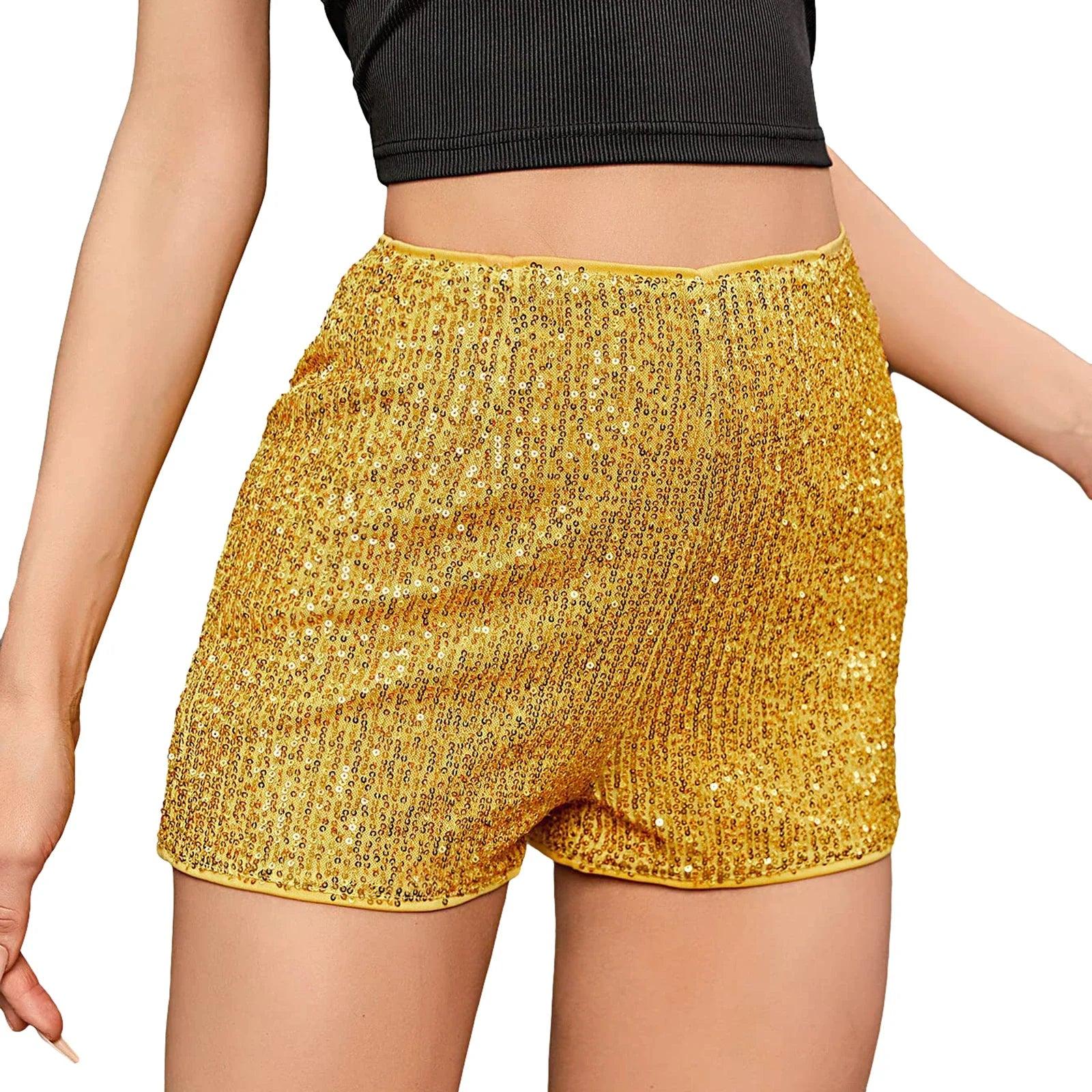 Women’s Sparkly Sequin Party Shorts - Piña Colada