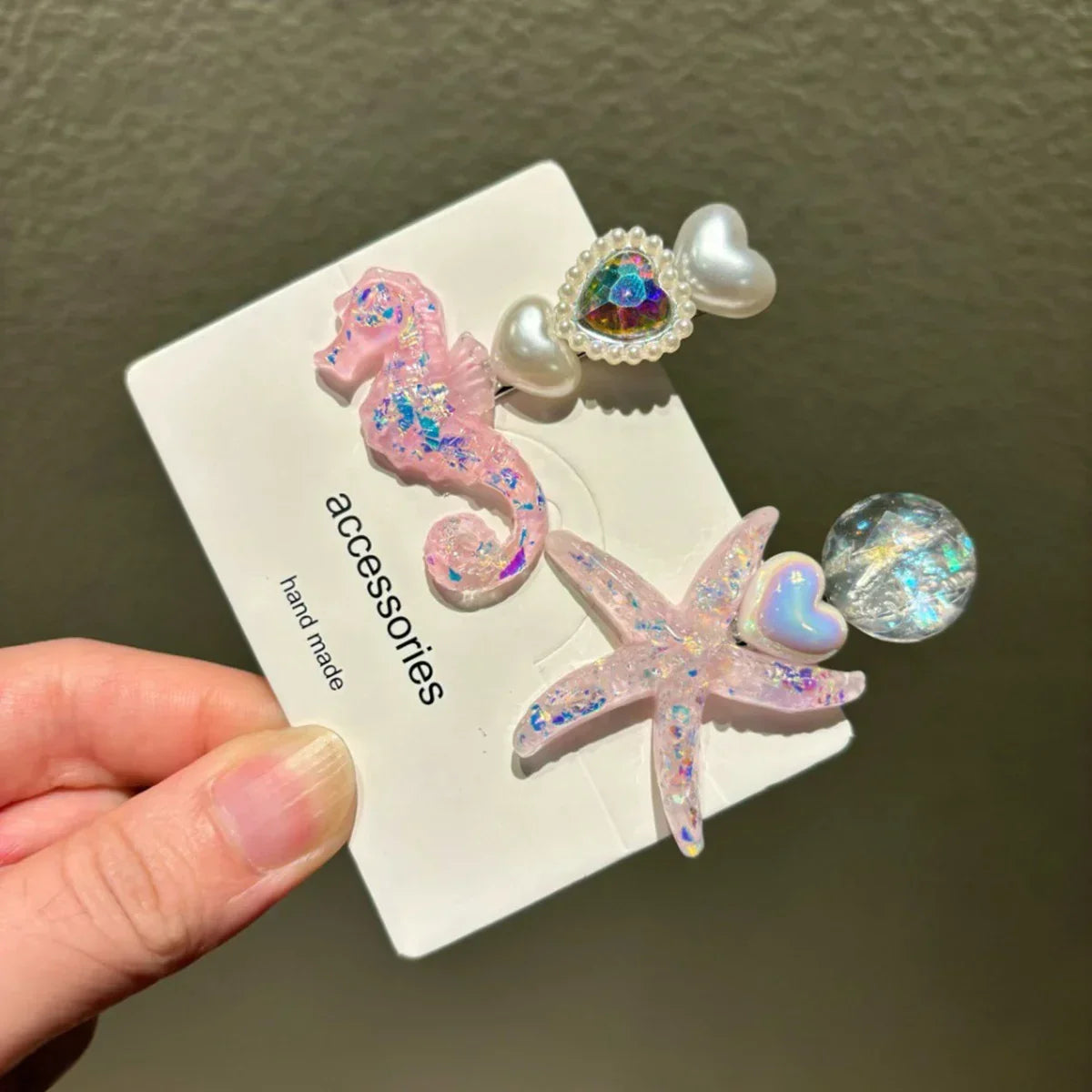 2PCS Elegant Starfish Star Shell Hair Clips - Piña Colada