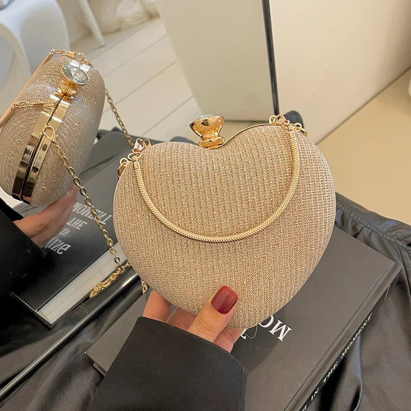 Shiny Handbag Heart Shape